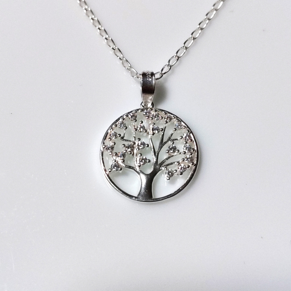 Tree of Life Necklace 925 Mexican silver and zirconia